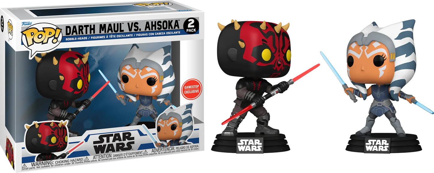 Funko PoP! STAR WARS: Darth Maul Vs. Ahsoka 2-Pack (Gamestop Exclusive)