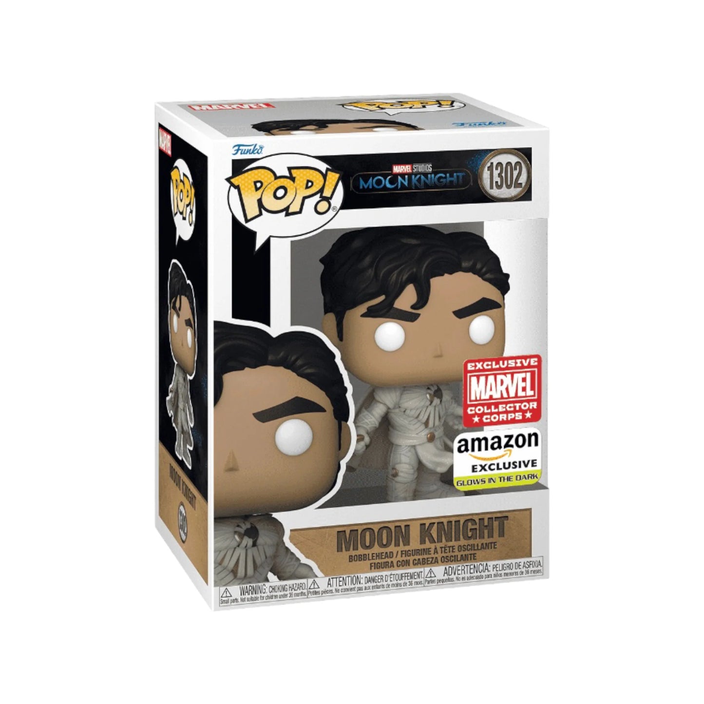 Funko PoP! Marvel: Moon Knight 1302 (Marvel Collector Corps Exclusive)(Amazon Exclusive Glow in the Dark)