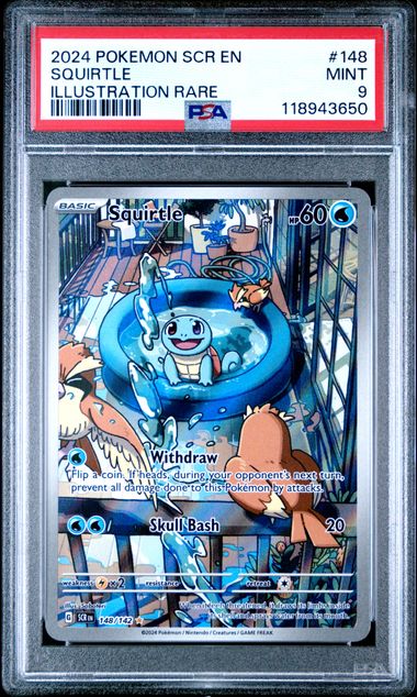 PSA 9 Pokémon TCG: 2024 Squirtle 148/142 SV: Stellar Crown Illustration Rare