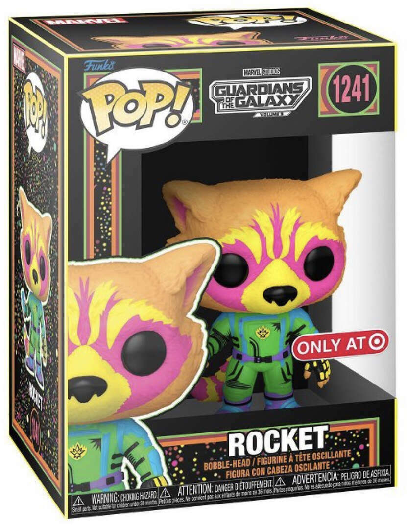Funko PoP! Marvel: Rocket (Guardians of the Galaxy Volume 3)(Blacklight) 1241 (Target Exclusive)