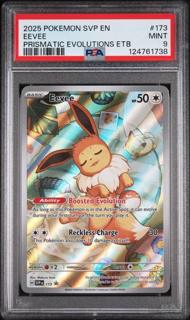 PSA 9 Pokémon TCG: 2025 Eevee 173 - Prismatic Evolution ETB Promo