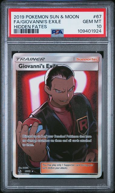 PSA 10 Pokemon TCG: 2019 Giovanni's Exile 67/68 - Sun & Moon - Hidden Fates - 109401924