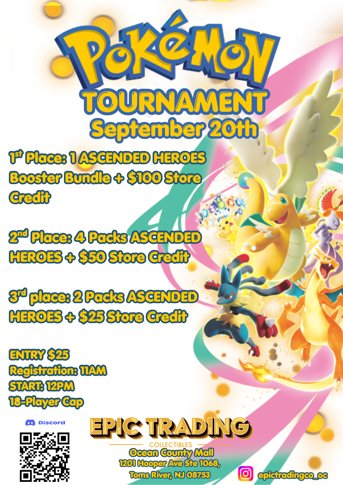 EPIC Pokémon TCG Pokémon "In-House" - Ocean County Mall - Sunday, September 20, 2026 (Copy)