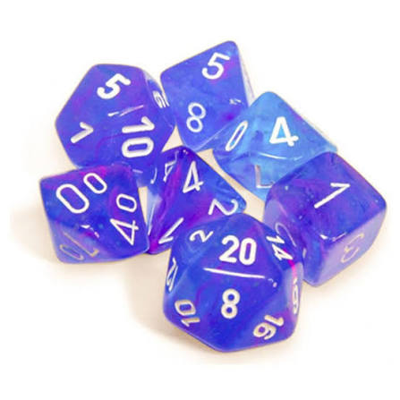 Chessex: Nebula Polyhedral Aura/White Luminary 7-Die Set
