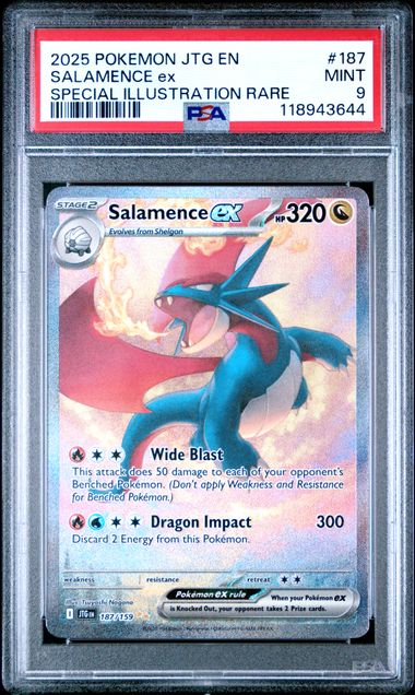 PSA 9 Pokémon TCG: 2025 Salamence ex 187/159 SV: Journey Together