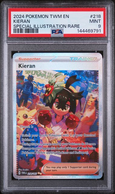 PSA 9 Pokémon TCG: 2024 Kieran 218/167 SV: Twilight Masquerade