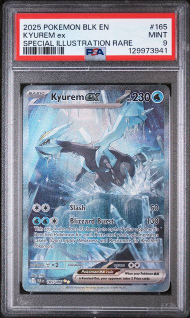 PSA 9 Pokémon TCG: 2025 Kyurem ex 165-086 - Black Bolt