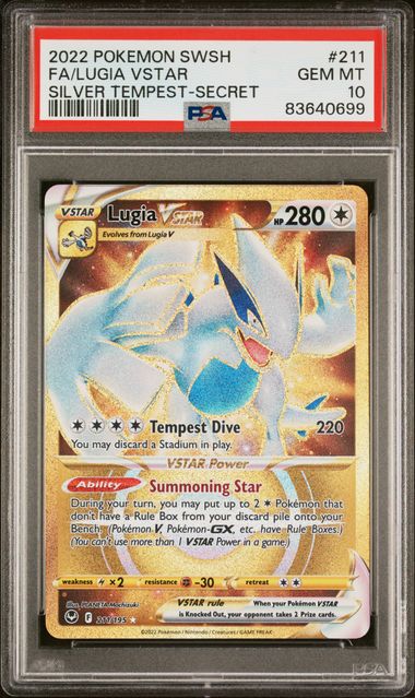 lugia vstar pokemon card PSA 10 Pokemon TCG: 2022 Lugia Vstar 211/195 - Silver Tempest