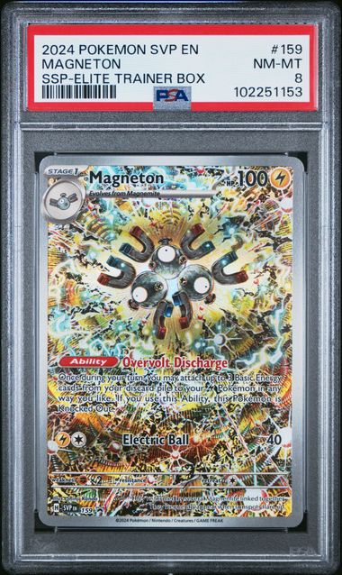 PSA 8 Pokémon TCG: 2024 Magneton #159 Promo S&V: Surging Sparcks