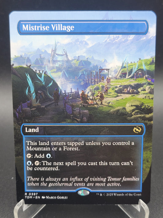 MTG TCG: Mistrise Village (Borderless) R 0397 TDM: Tarkir, Dragonstorm