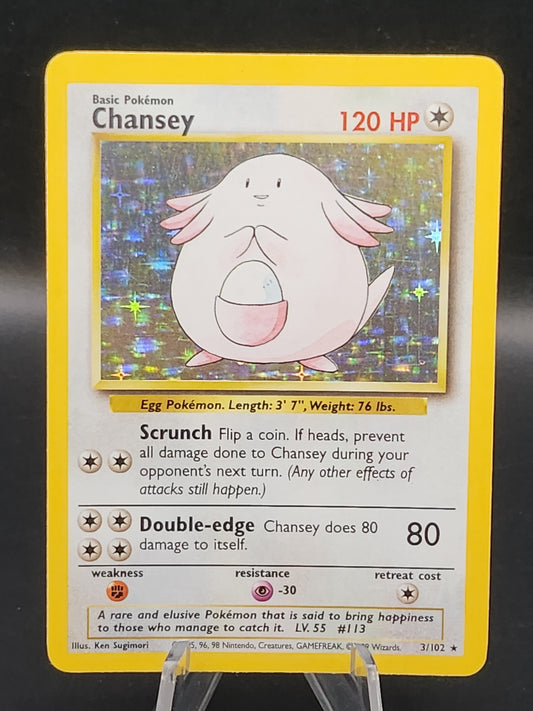 Pokémon TCG: 1999 Chansey 3/102 Base Set Unlimited Holo