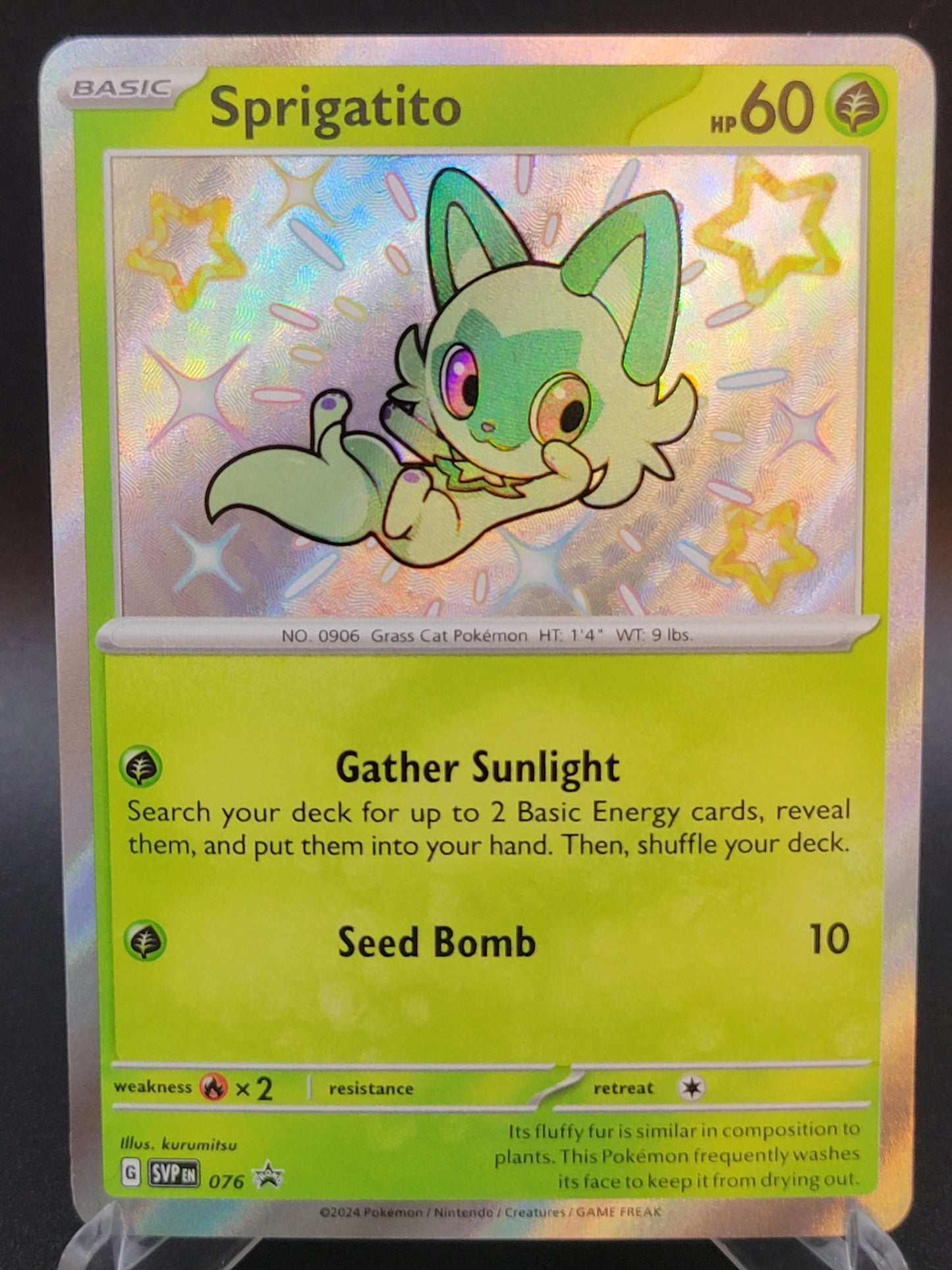 Pokémon TCG: 2024 Sprigatito 076 SV: Paldean Fates Baby Shiny Promo
