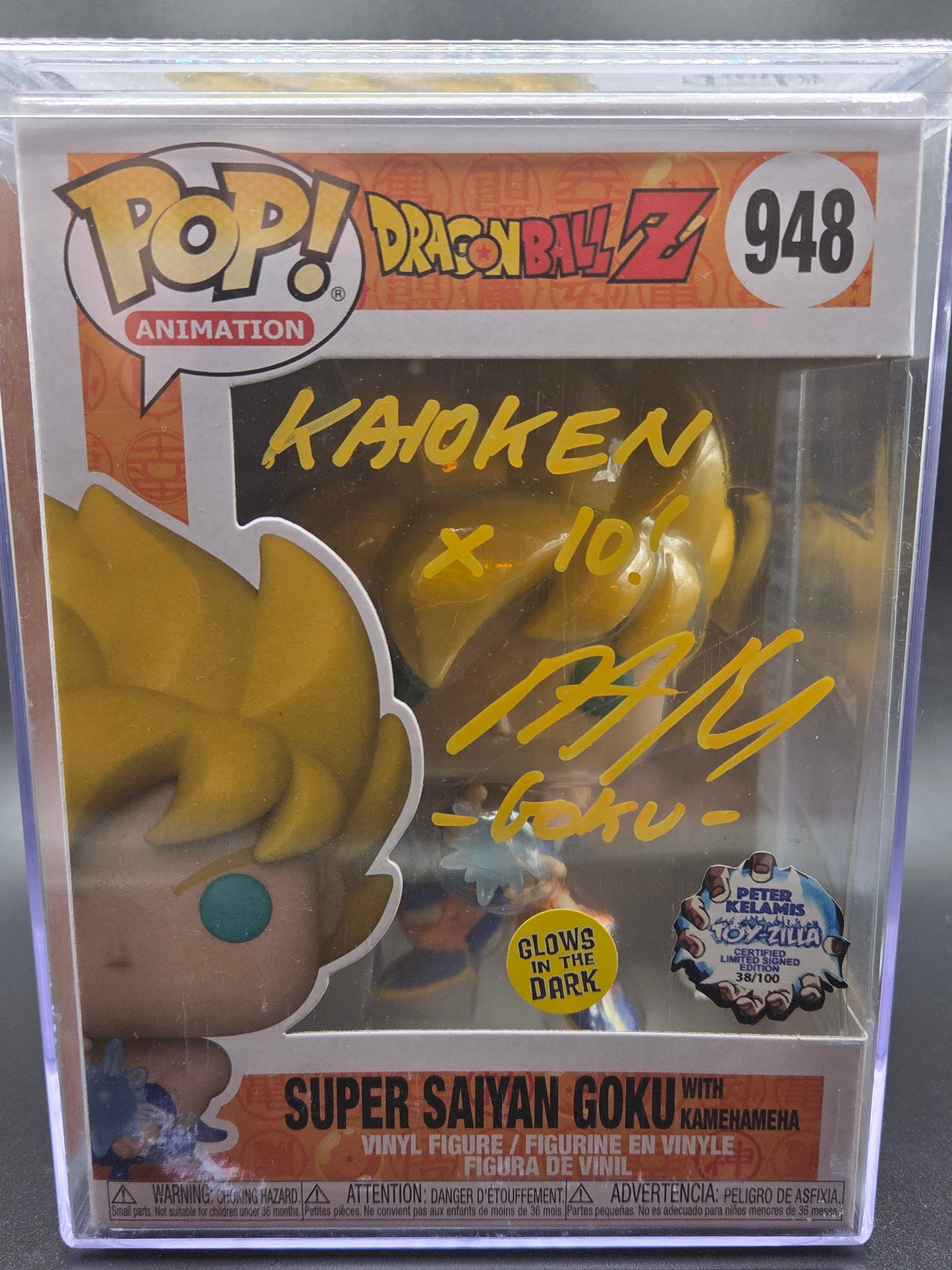 Auto Funko PoP! Animation: Super Sayian Goku with Kamehameha 948 (Dragon Ball Z) 948 (Toy-Zilla Certified Limited Edition 38/100)(Glows in the Dark)