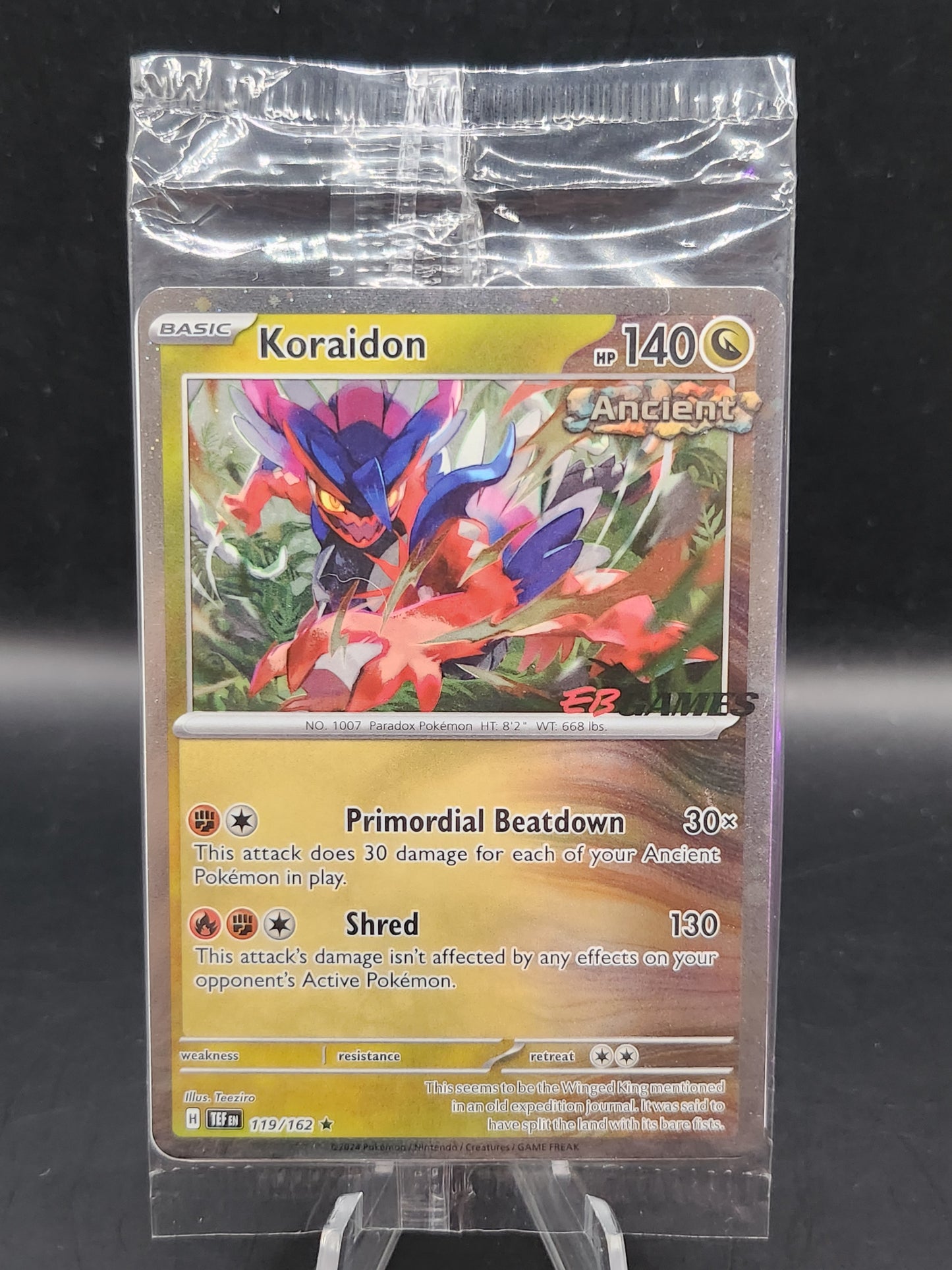 Pokemon TCG: 2024 Koraidon 119/162 Temporal Forces EB Games Promo Sealed