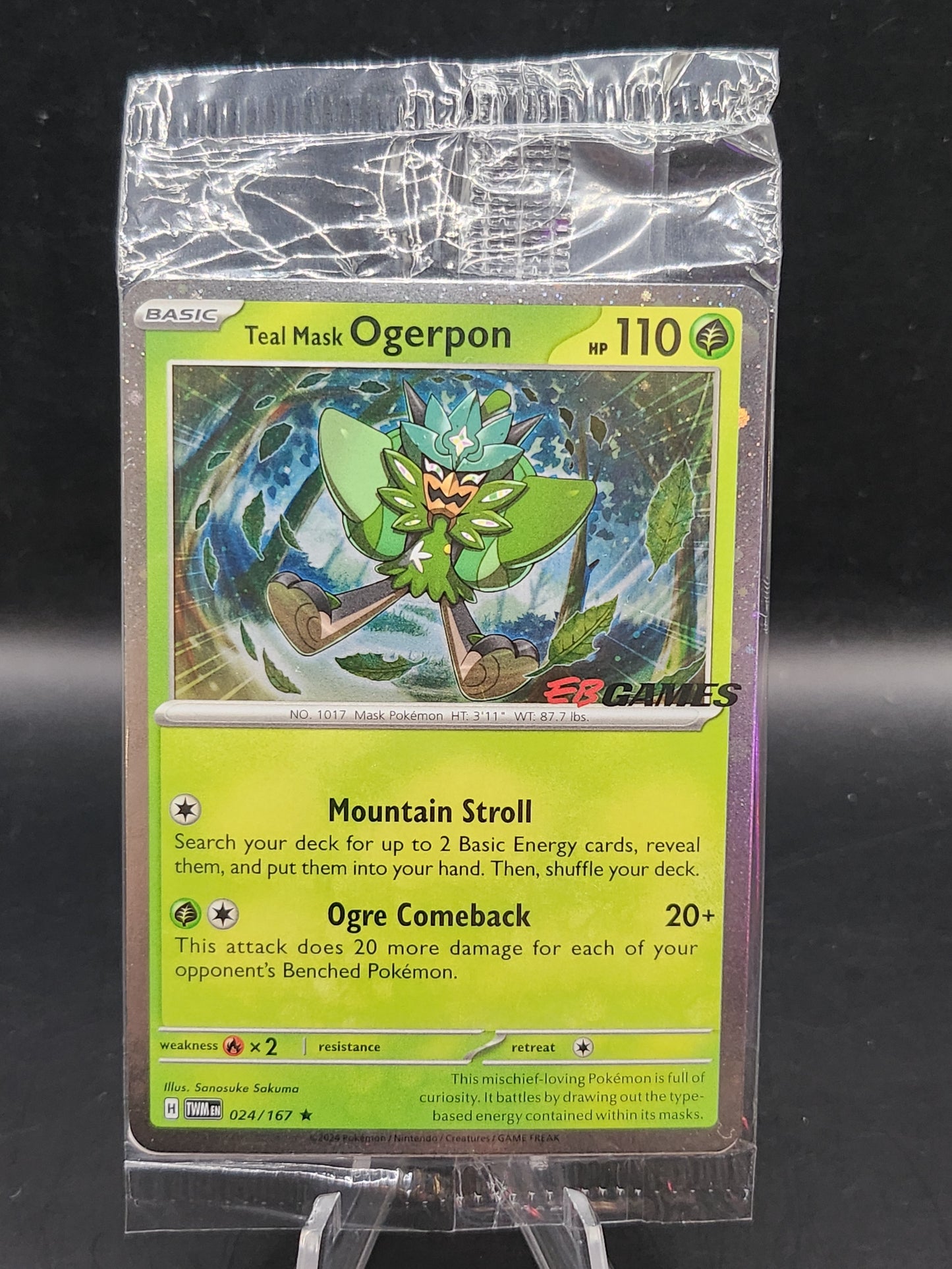 Pokemon TCG: 2024 Teal Mask Ogerpon 024/167 S&V: Twilight Masquerade EB Games Promo Sealed