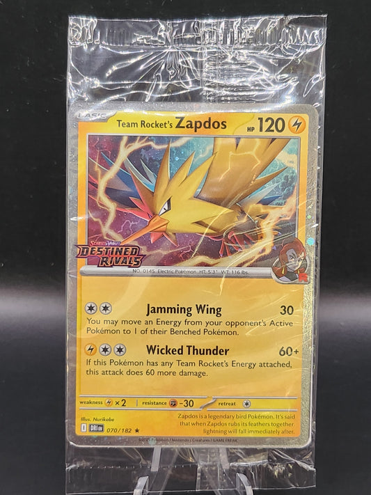 Pokémon TCG: 2025 Team Rocket's Zapdos 070/182 SV: Destined Rivals Stamped Sealed