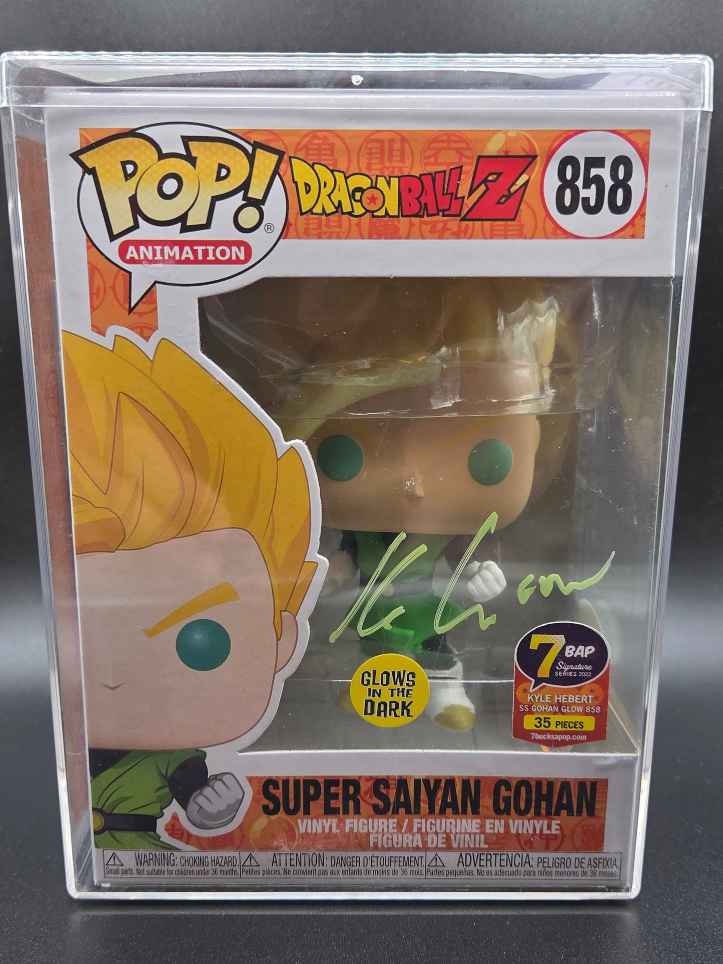 Auto Funko PoP! Animation: Super Sayian Gohan (Dragon Ball Z) 858 (7 Bap Signature Series 2022) (Glows in the Dark)