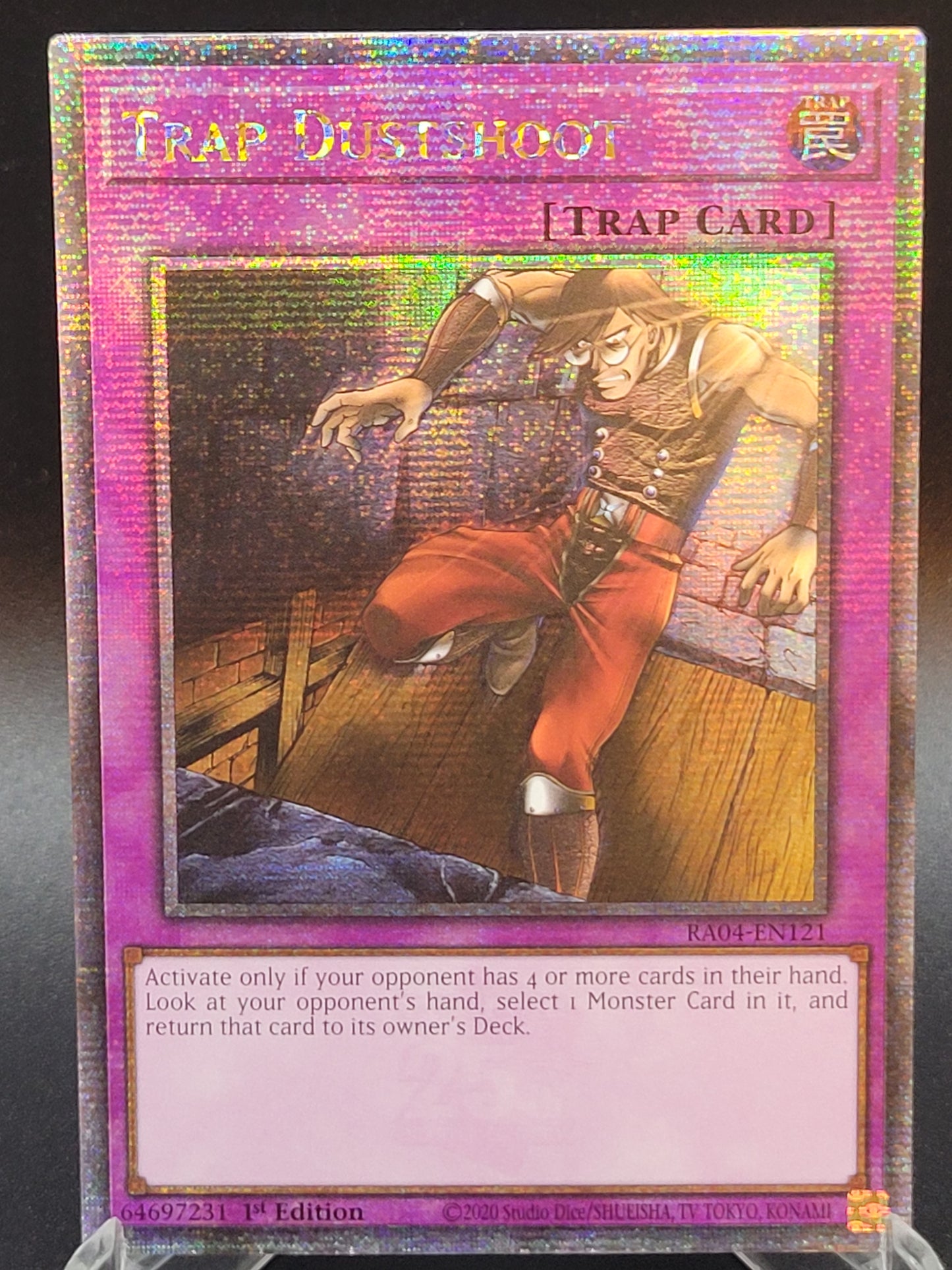 Yu-Gi-Oh! TCG: Trap Dustshoot Quarter Century Secret Rare RA04-EN121 Quarter Century Stampede