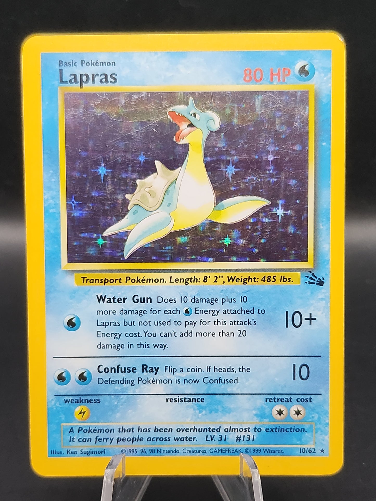 Pokémon TCG: 1999 Lapras 10/62 Fossil Unlimited Holo