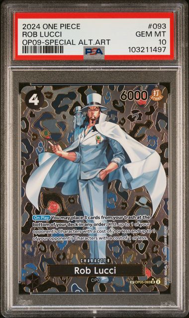 PSA 10 One Piece TCG: 2024 Rob Lucci - Alt Art - OP05-093
