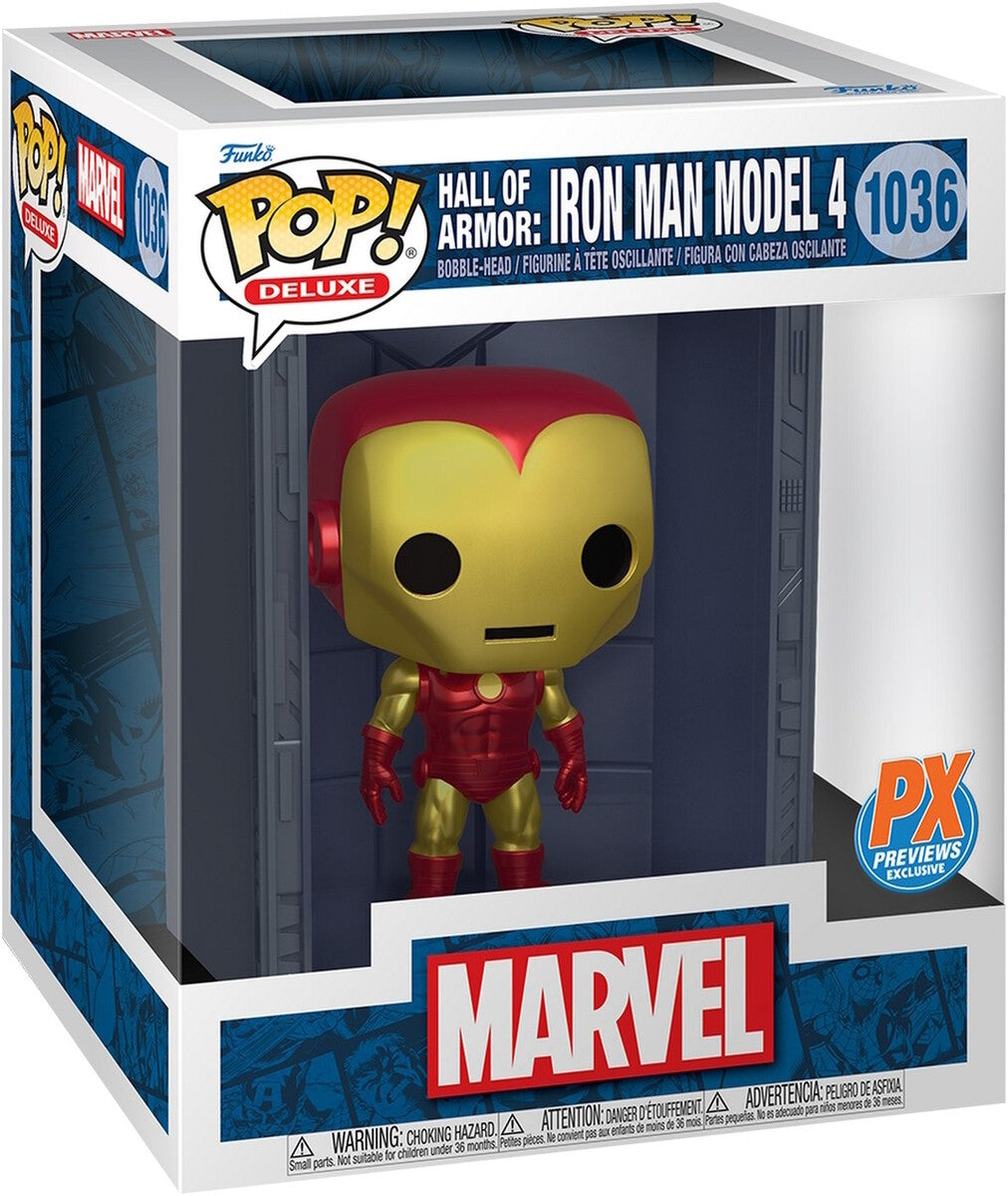 Funko PoP! Marvel: Hall of Armor: Iron Man Model 4 1036 (PX Reviews Exclusive)(Jumbo)