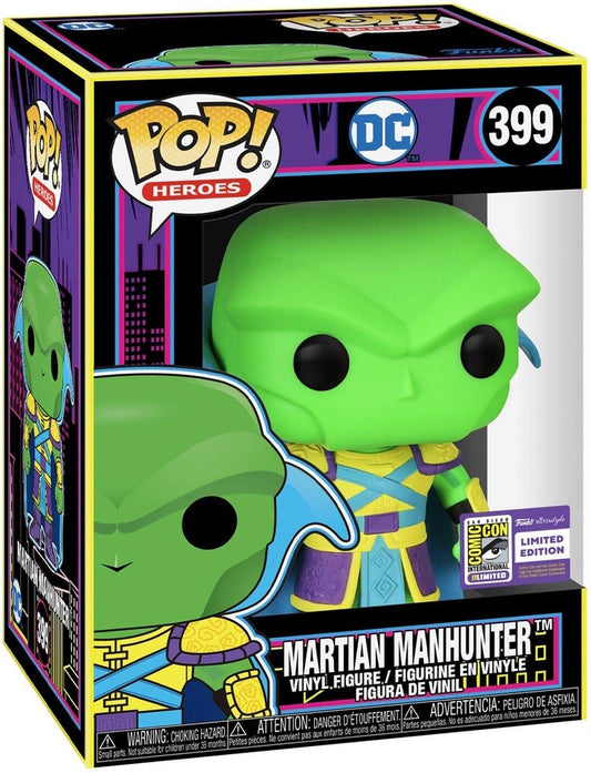 Funko PoP! DC: Martian Manhunter (Blacklight) 399 (2023 San Diego Comic Con Limited Edition)