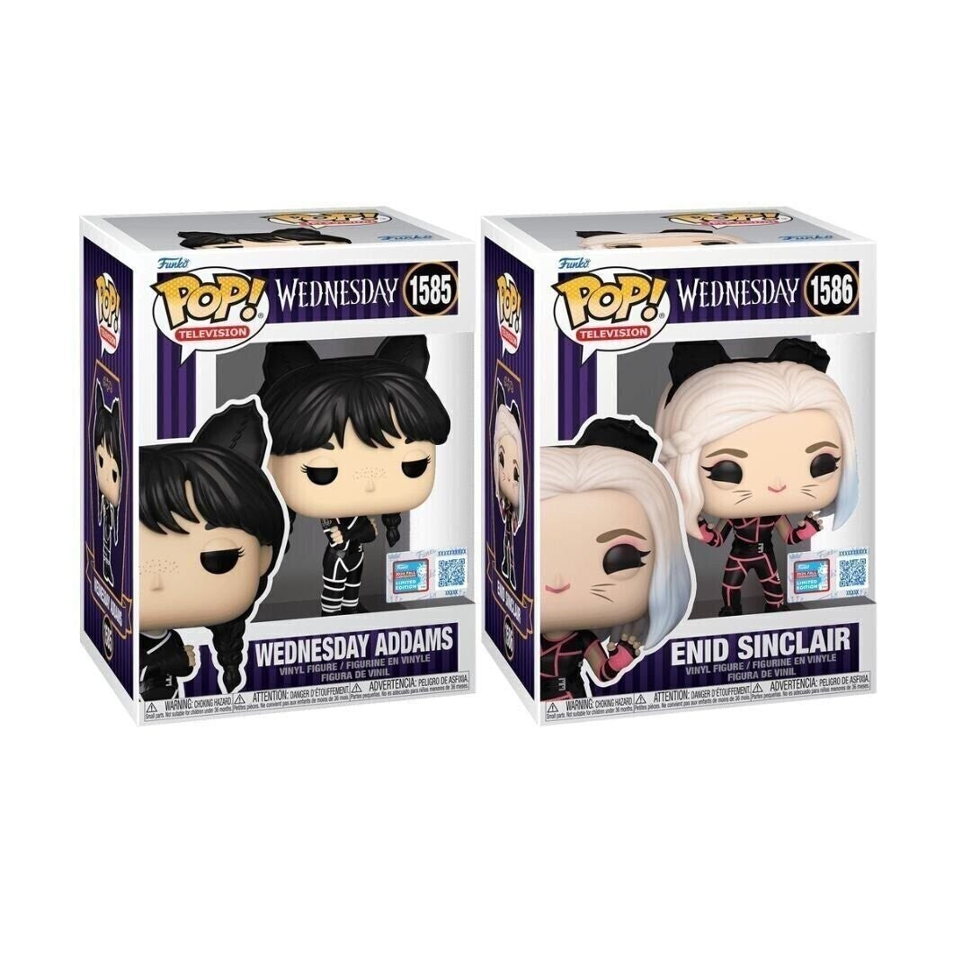 Funko PoP! Wednesday: Wednesday Addams 1585 & Enid Sinclair 1586 2-Pack (2024 Fall Convention Limited Edition)
