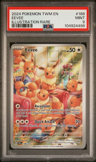 PSA 9 Pokémon TCG: Eevee 186/167 S&V: Twilight Masquerade