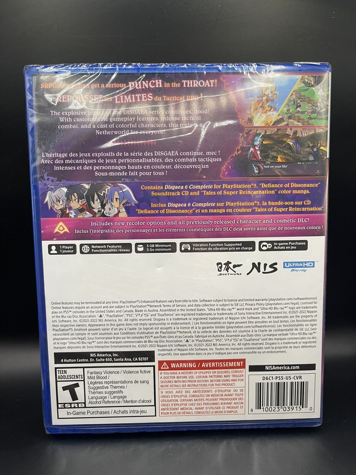 PS5 Disgaea 6 Deluxe Edition Sony PlayStation 5 Sealed