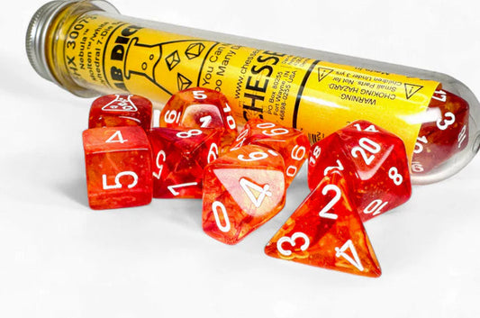 Chessex: Dice Poly Lab 9 Nebula Molten/White Luminary 7ct Set