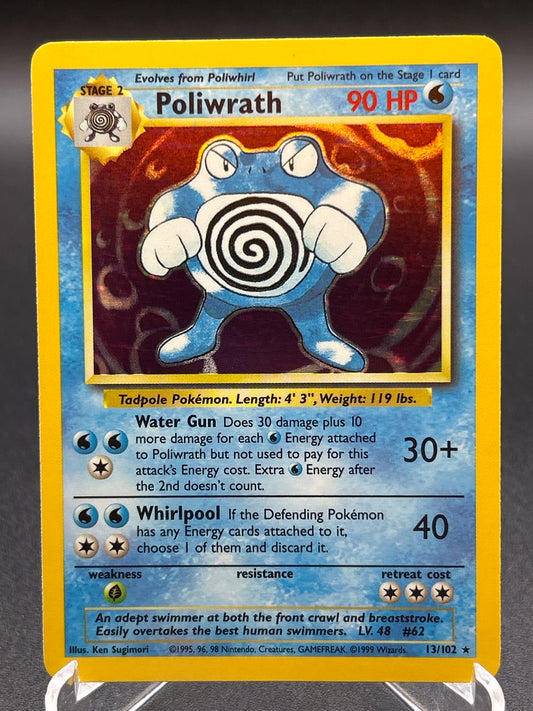 Pokémon TCG: 1999 Poliwrath 13/102 Base Set Unlimited Holo