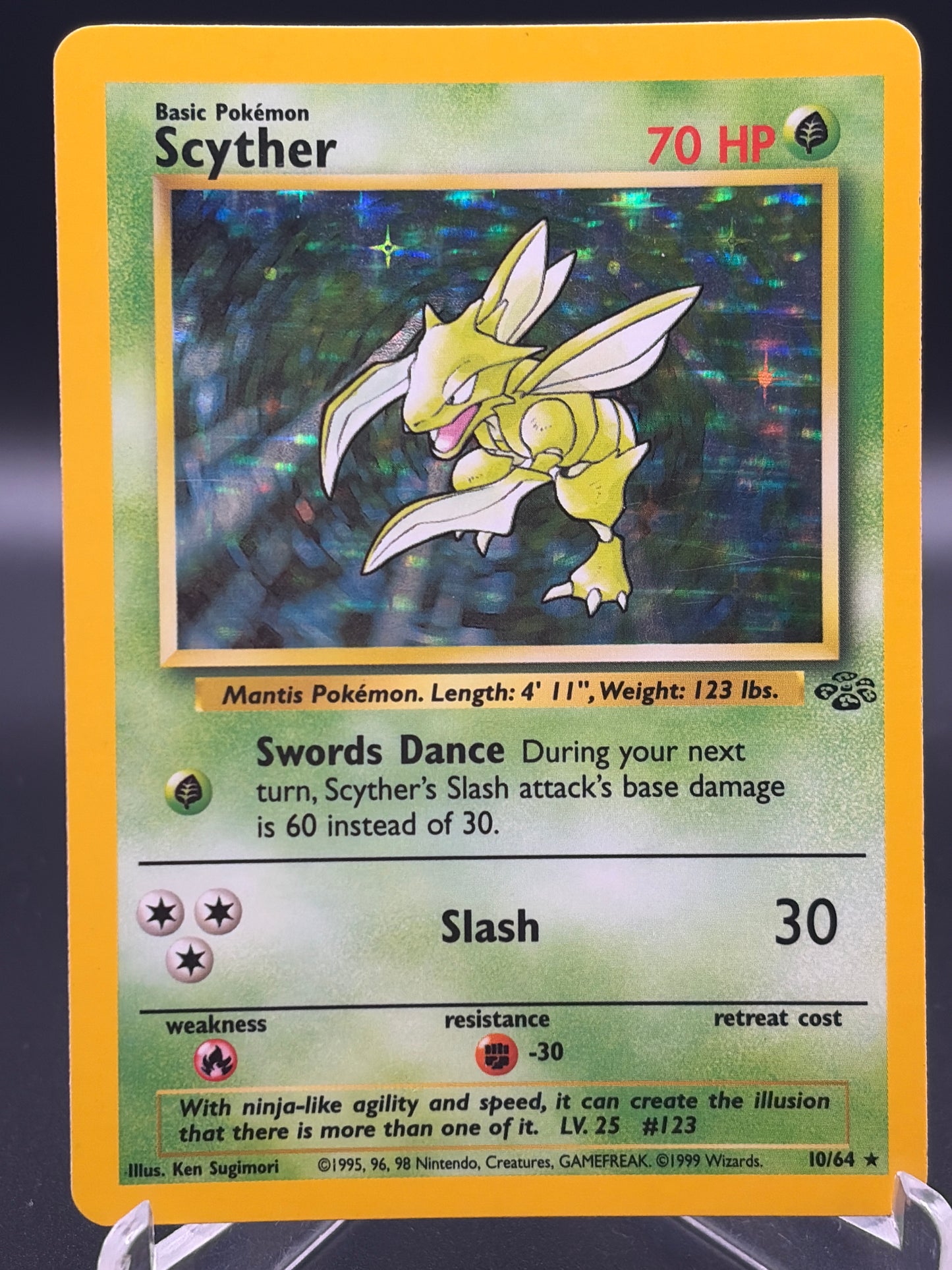Pokémon TCG: 1999 Scyther 10/64 Jungle Unlimited Holo