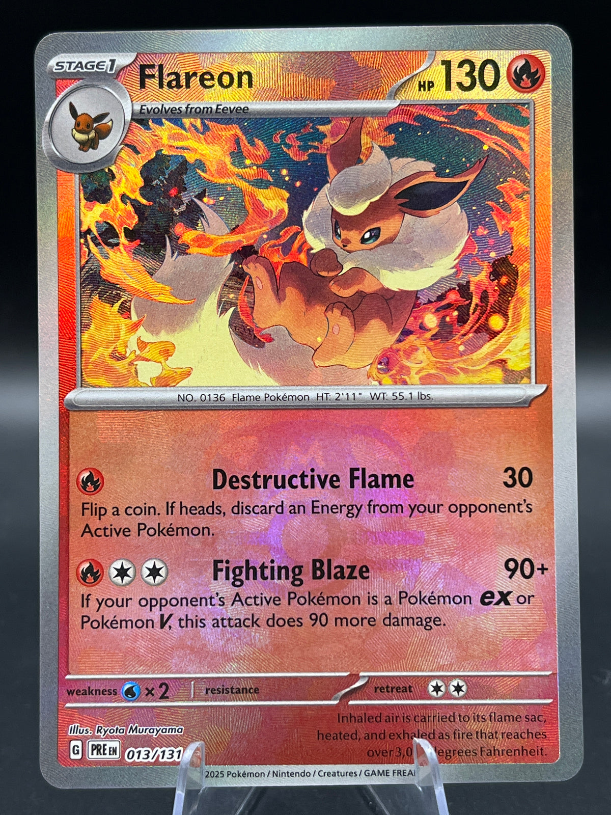 Pokémon TCG: 2025 Flareon Master Ball 013/131 SV: Prismatic Evolutions