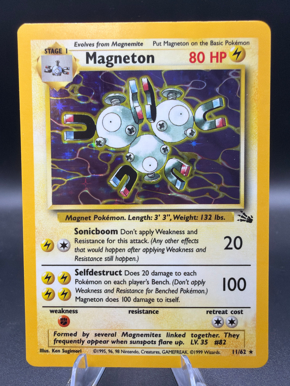 Pokémon TCG: 1999 Magneton 11/62 Fossil Unlimited Holo