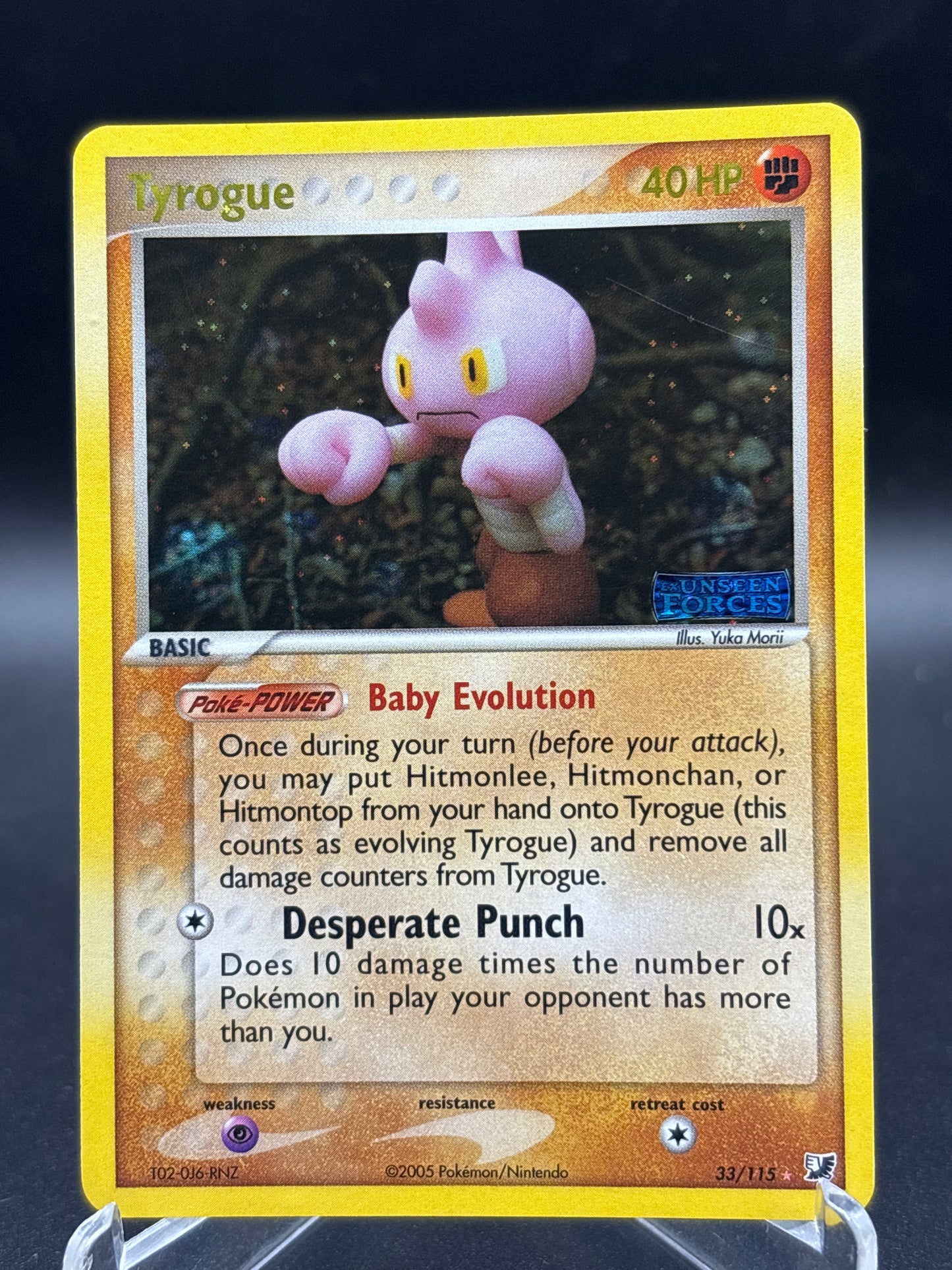 Pokémon TCG: 2005 Tyrogue 33/115 Unseen Forces Reverse Holo