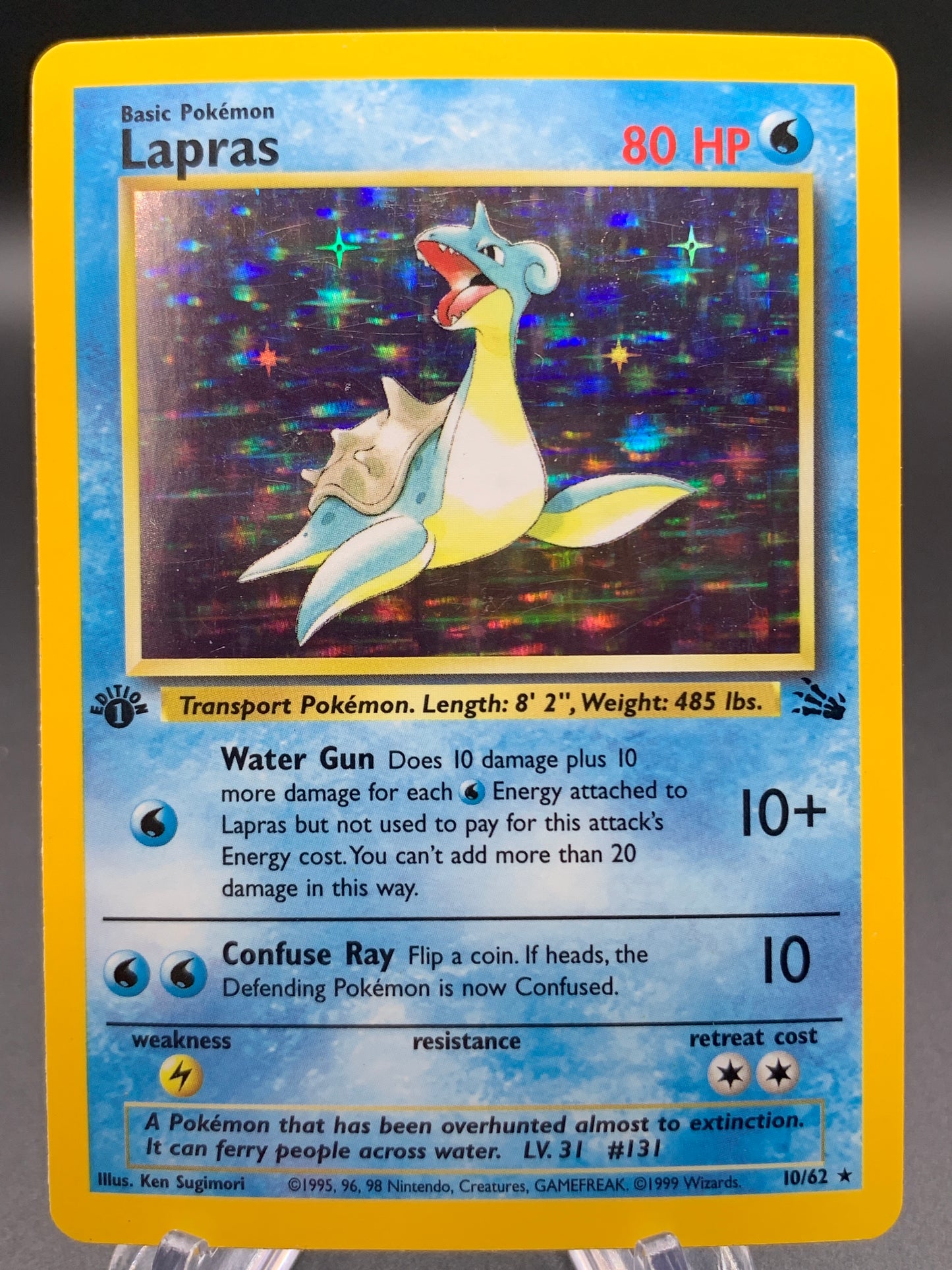 Pokémon TCG: 1999 Lapras - 10/62 - 1st Edition Fossil Holo