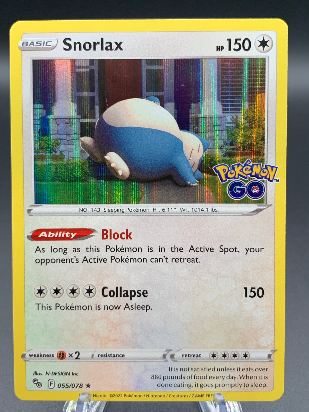 Pokémon TCG: 2022 Snorlax - 055/078 - Pokémon GO Stamp