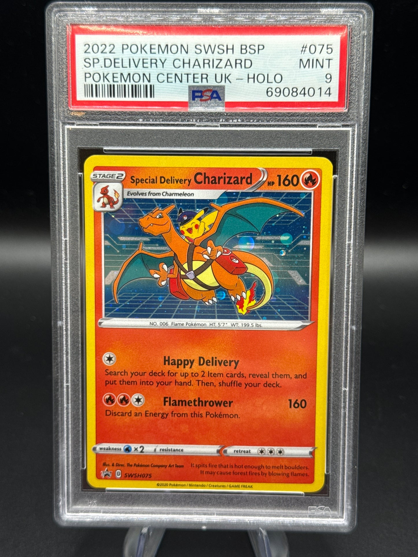 PSA 9 Pokémon TCG: 2022 Special Delivery Charizard SWSH075 Pokemon Center Promo