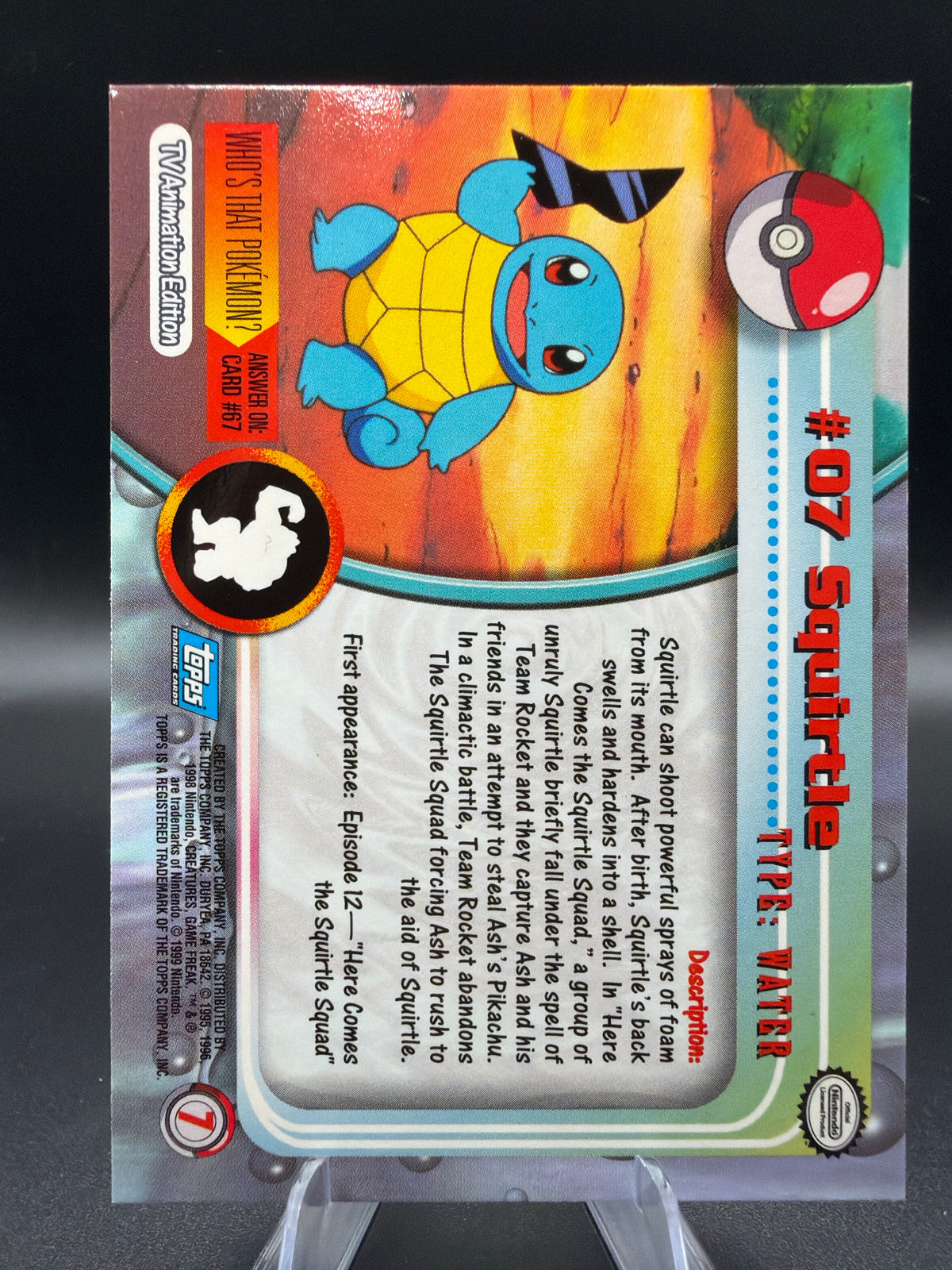 Pokémon: Squirtle- #07 - Topps TV Animation Edition