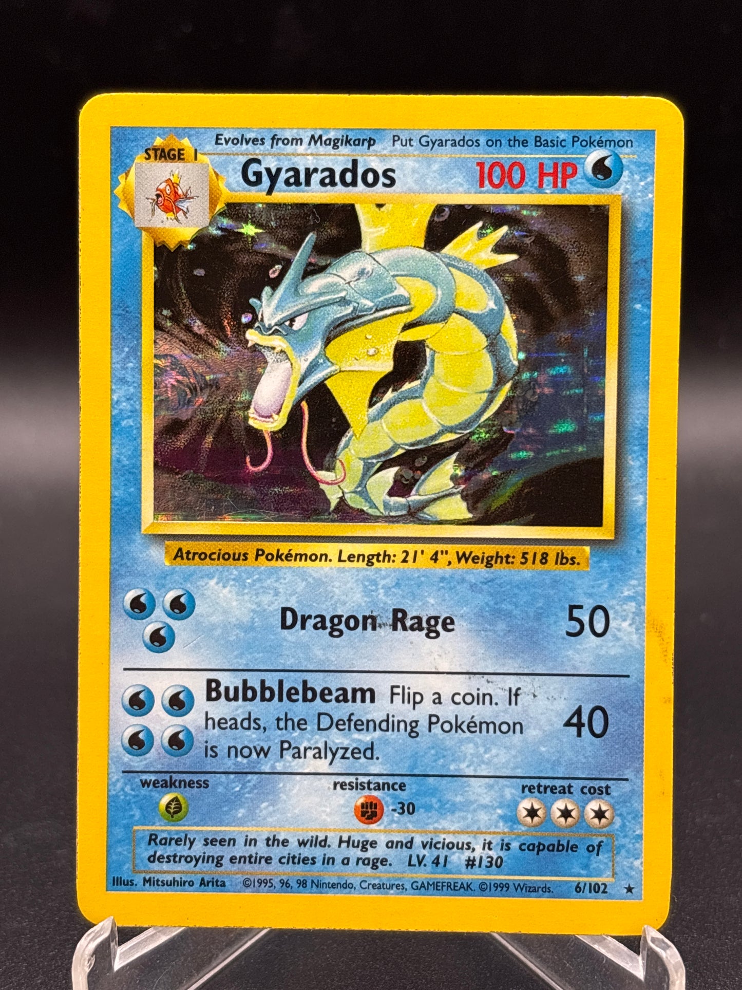 Pokémon TCG: Gyarados 6/102 Base Set (Damaged)