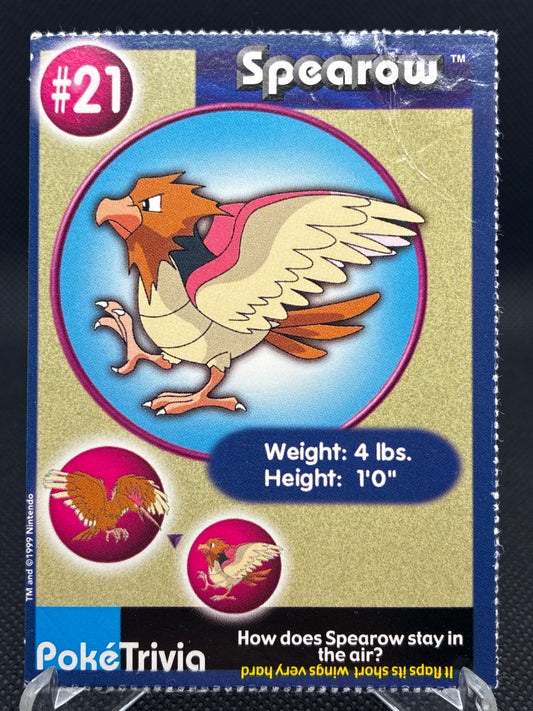 Pokémon TCG: 1999 Spearow #21 - Burger king Poke trivia