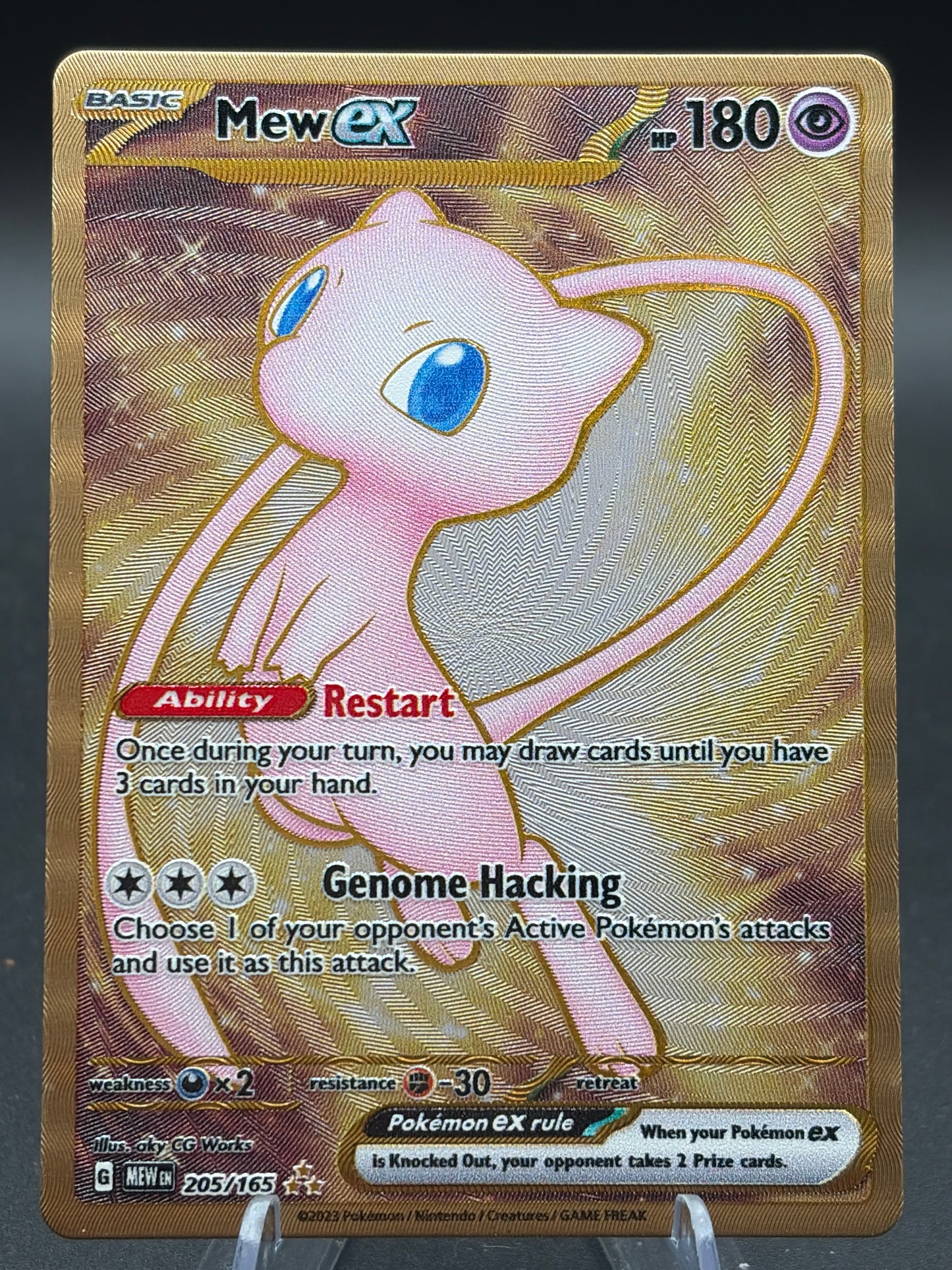Pokémon TCG: 2023 Mew ex - 205/165 - Scarlet & Violet 151 Gold Metal Card