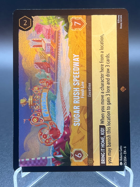 Lorcana TCG: Sugar Rush Speedway Finish Line (Cold Foil) 35/204 Azurite Sea