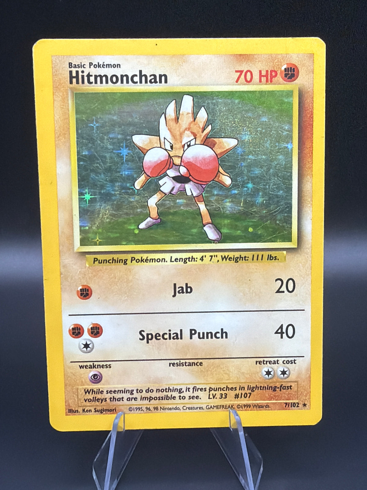 Pokémon TCG: 1999 Hitmonchan - 7/102 - Base Set Holo