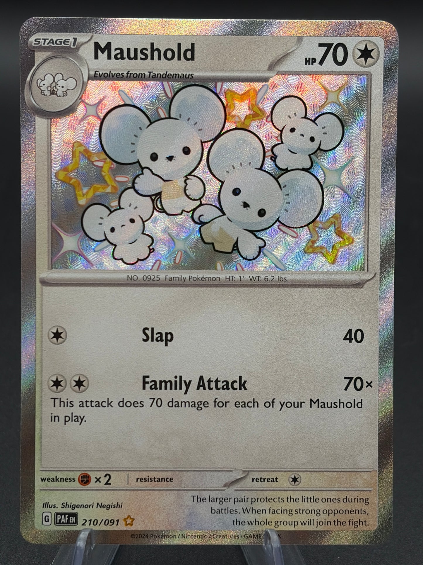 Pokémon TCG: 2024 Maushold 210/091 S&V Paldean Fates Baby Shiny