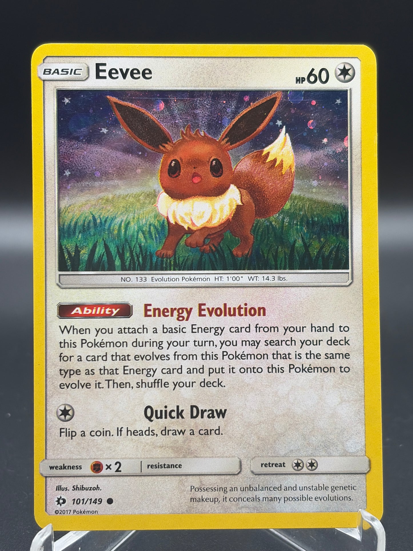 Pokémon TCG: 2017 Eevee 101/149 SM: Sun & Moon Cosmos Holo Promo LP