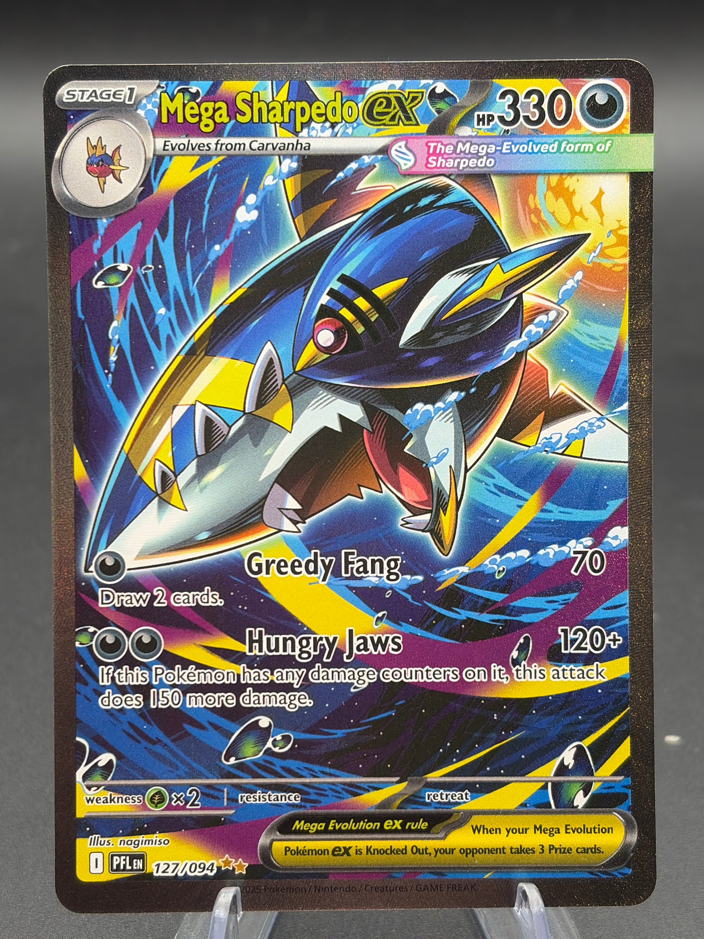 Pokémon TCG: 2025 Mega Sharpedo ex - 127/094 - PFL: Phantasmal Flames