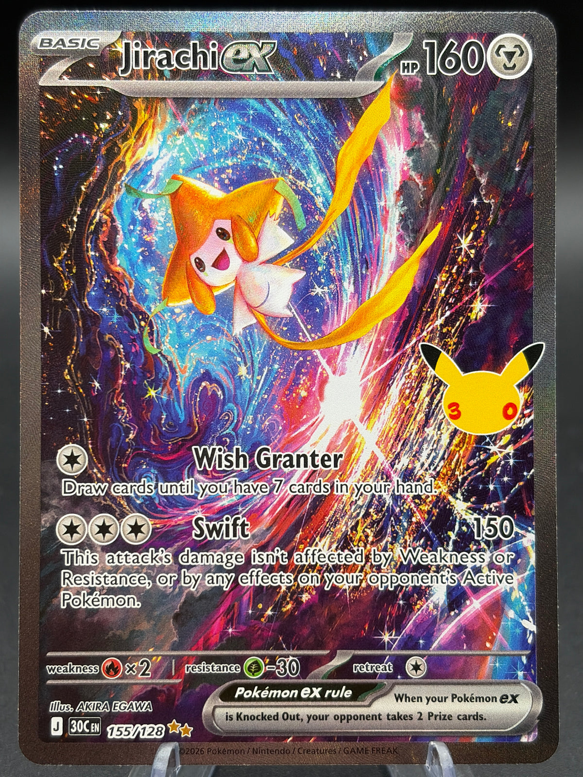 Pokémon TCG: 2026 Jirachi ex - 155/128 - ME: 30th Celebration (30C)