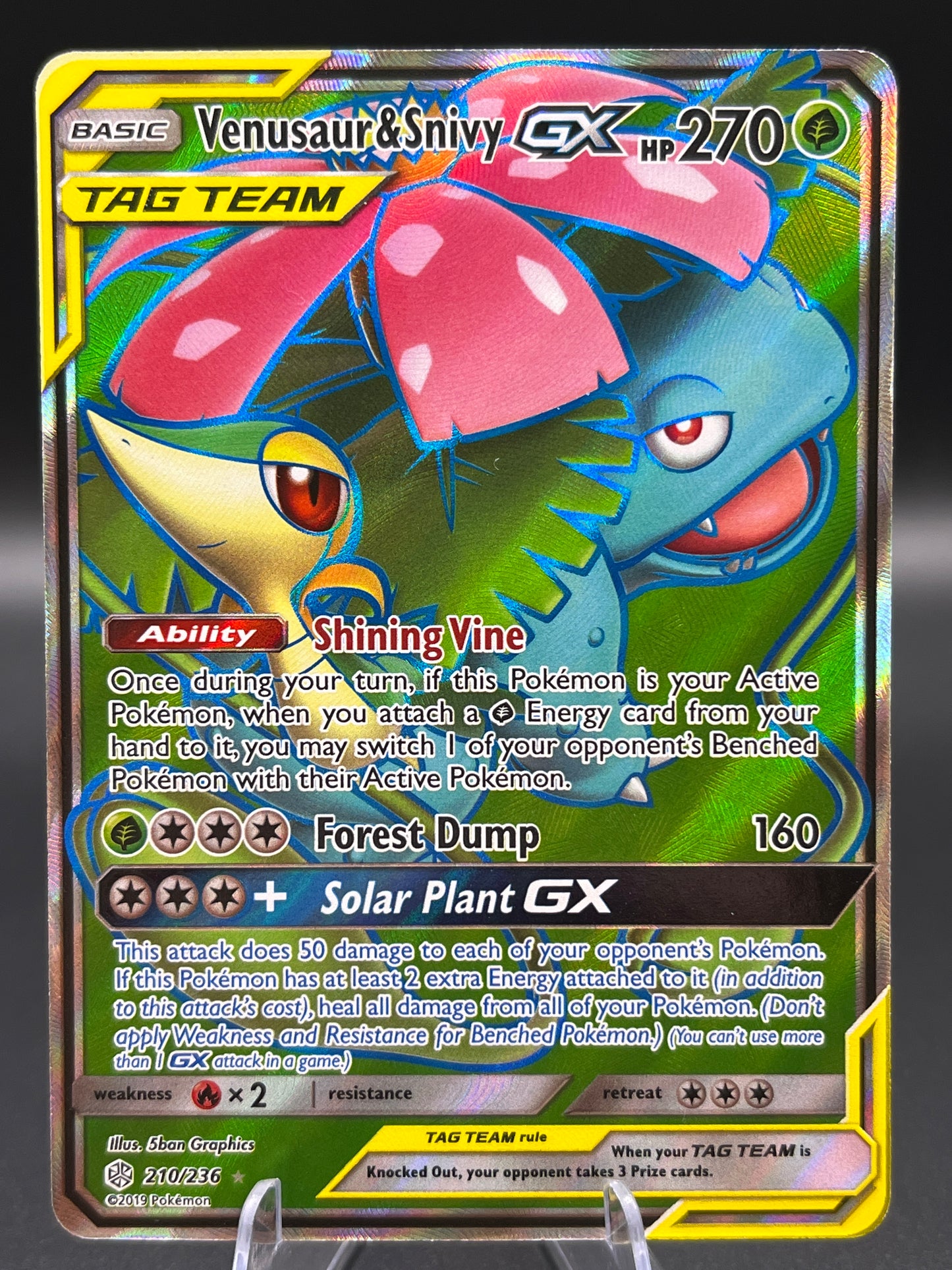 Pokémon TCG: 2019 Venusaur & Snivy GX (Full Art) 210/236 - SM: Cosmic Eclipse