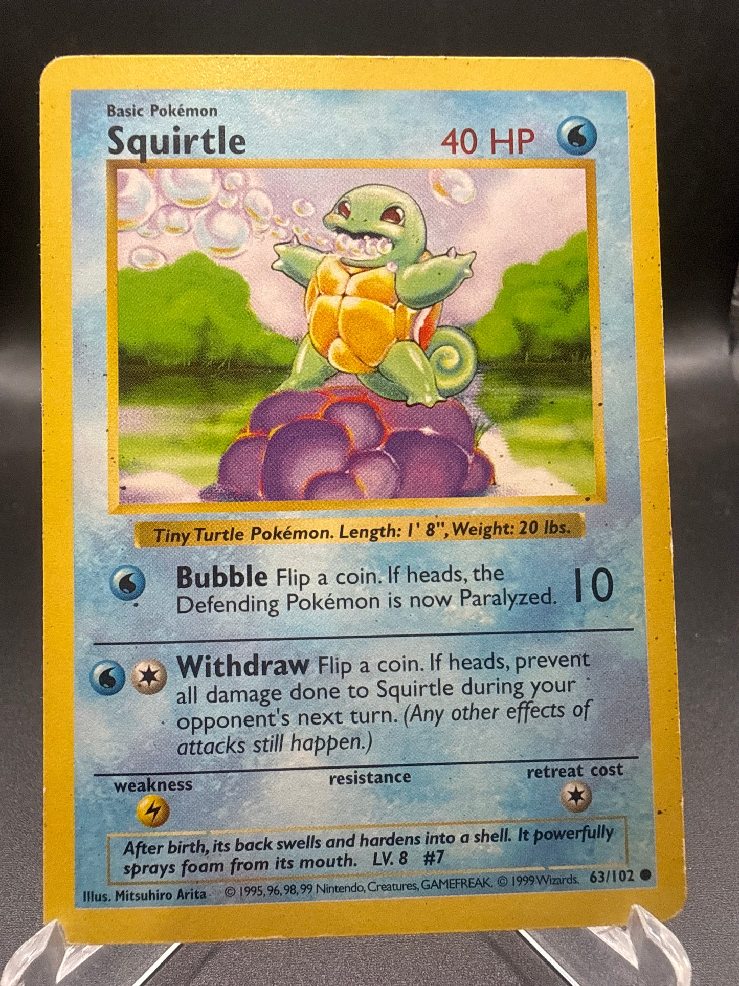 Pokémon TCG: 1999 Squirtle 63/102 - Base Set Shadowless